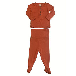 Lou Lou & Company Bamboo Baby Lounge Set 2PC Rust Newborn Long Sleeve